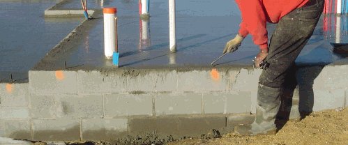 concrete anchor slab bolts wet being down pressed build own